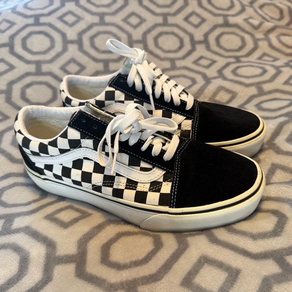 Vans Black and White Checkerboard Shoes - Picture 2 of 7
